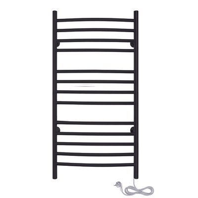Riviera Towel Warmer, Black, Dual Connection, 13 Bars