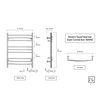Riviera Brushed Towel Warmer Dual Connect Dimensions