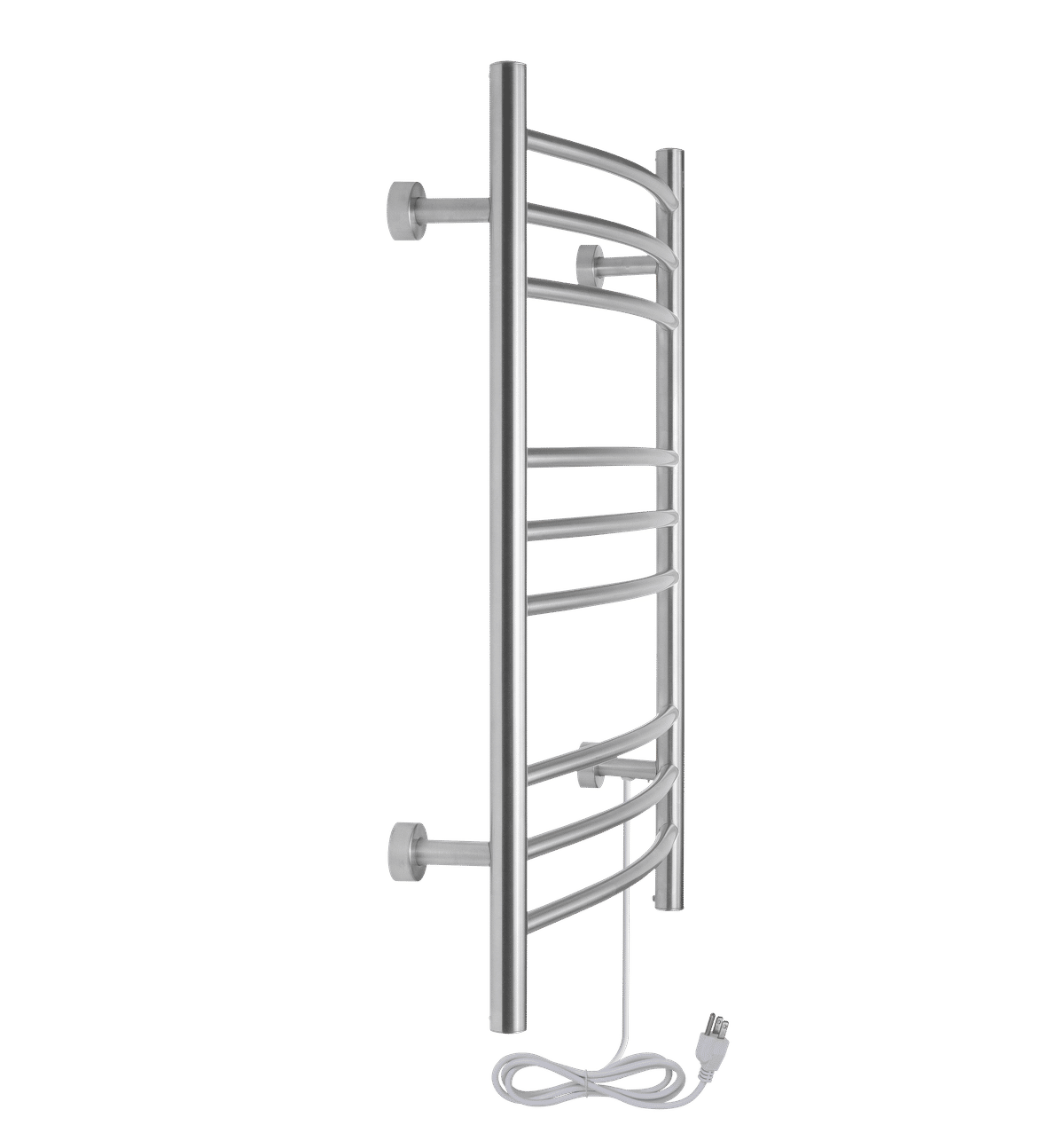 Riviera Brushed Towel Warmer Dual Connect Side Angle