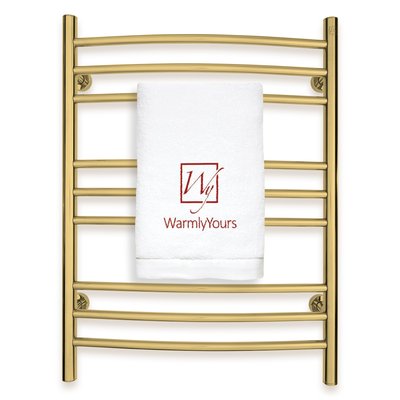 Riviera polished gold towel warmer - wall mounted