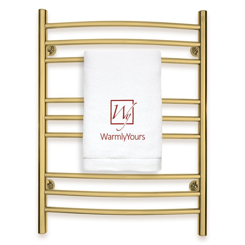 Riviera polished gold towel warmer - wall mounted