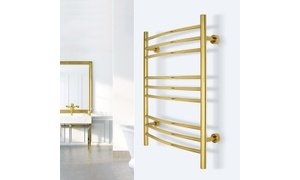 Riviera Gold Polished Towel Warmer Lifestyle