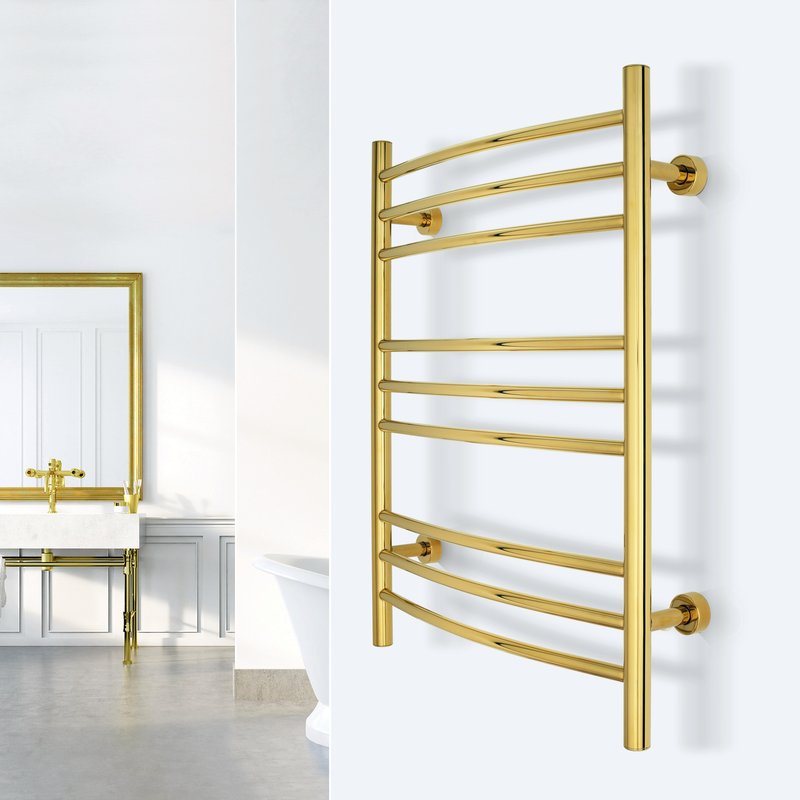 Riviera Gold Polished Towel Warmer Lifestyle