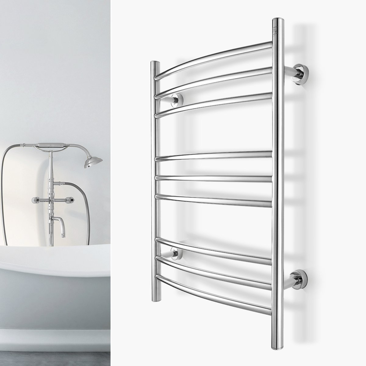 Riviera Polished Towel Warmer Landing Page Image on Wall Square