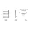 Riviera Towel Warmer Dimensions Illustration ENG-FRENCH
