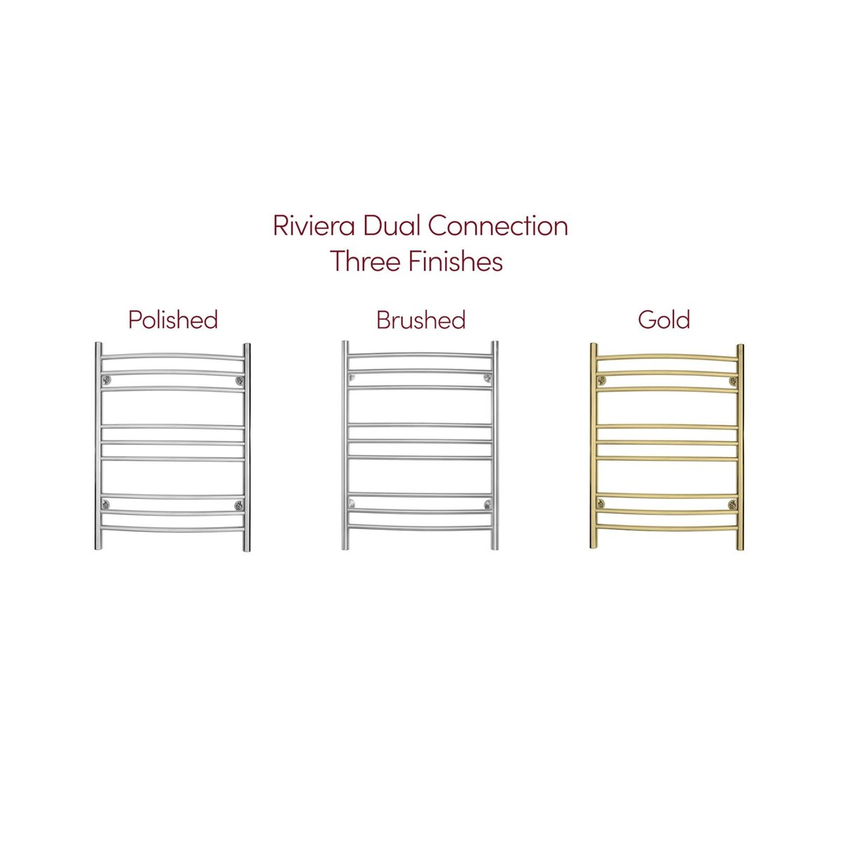Riviera Towel Warmer: Versatile Dual Connection Bathroom Heating