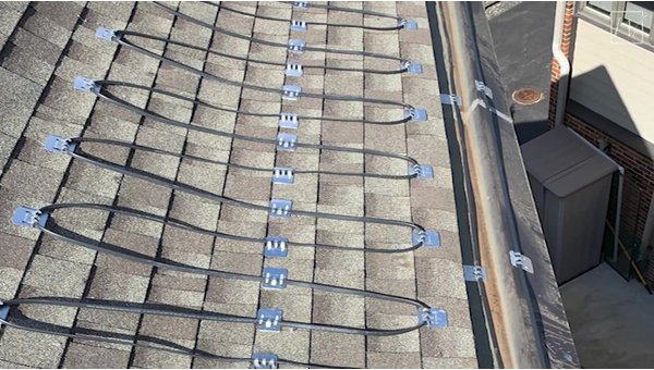 Roof and Gutter Deicing Installation (Self-Regulating Cables) on an Asphalt Shingle Roof