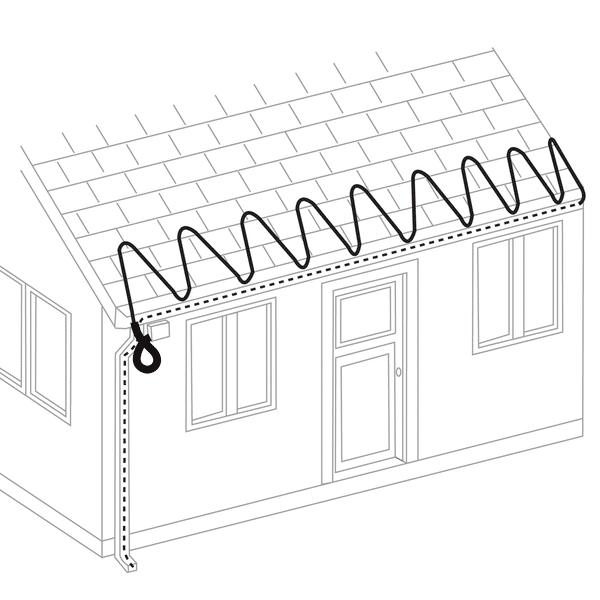 Roof and Gutter Drawing Line Diagram