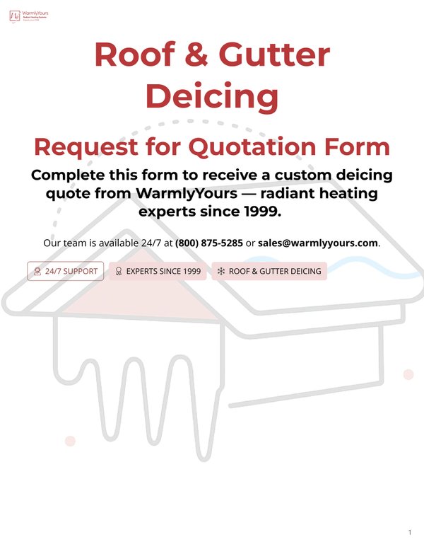 Cover for Roof / Gutter Deicing Quotation Form (English)