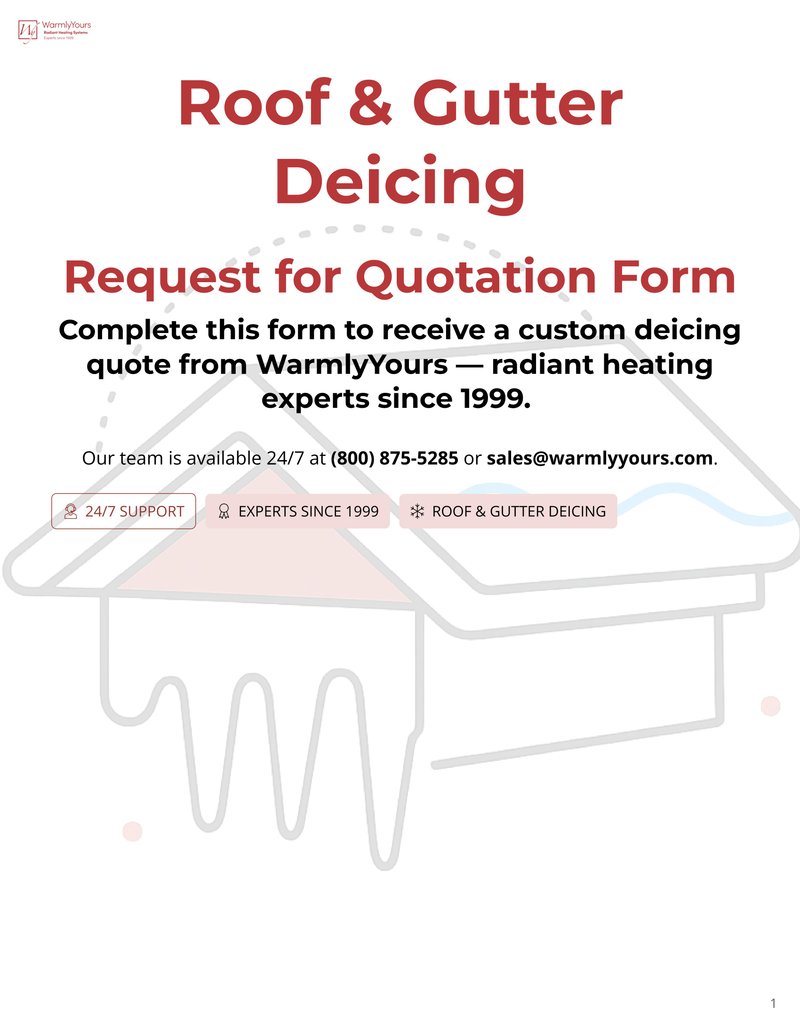 Roof & Gutter Deicing Quotation Form (English)