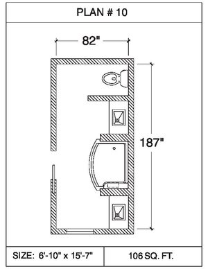 101 Floor Plans Tempzone Cables With Strip Bathroom - Plan 10. 65 sq.ft ...