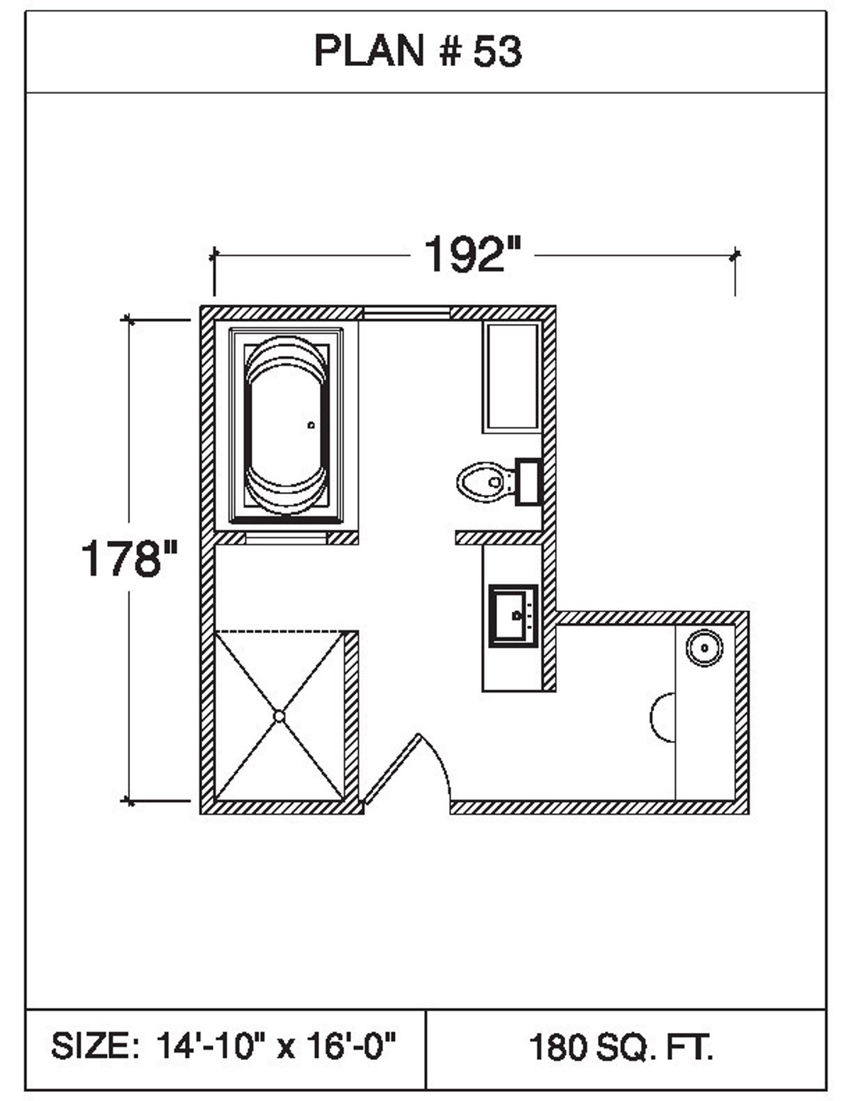 101 Floor Plans Tempzone Cables With Strip Bathroom - Plan 53. 94 sq.ft ...