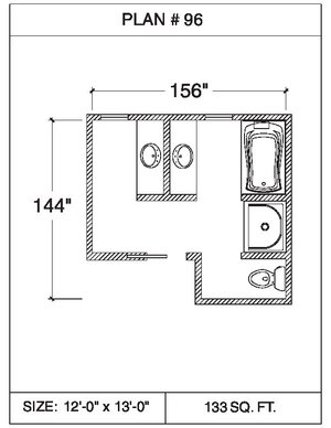 101 Floor Plans Tempzone Cables With Strip Bathroom - Plan 96. 75 sq.ft ...