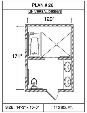 101 Floor Plans Tempzone Cables With Strip Bathroom - Plan 26. 45 sq.ft ...