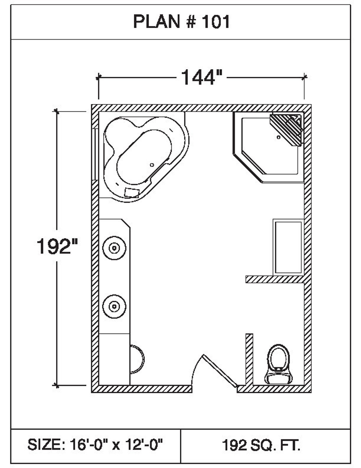 101 Floor Plans Tempzone Cables With Strip Bathroom - Plan 101. 118 Sq 