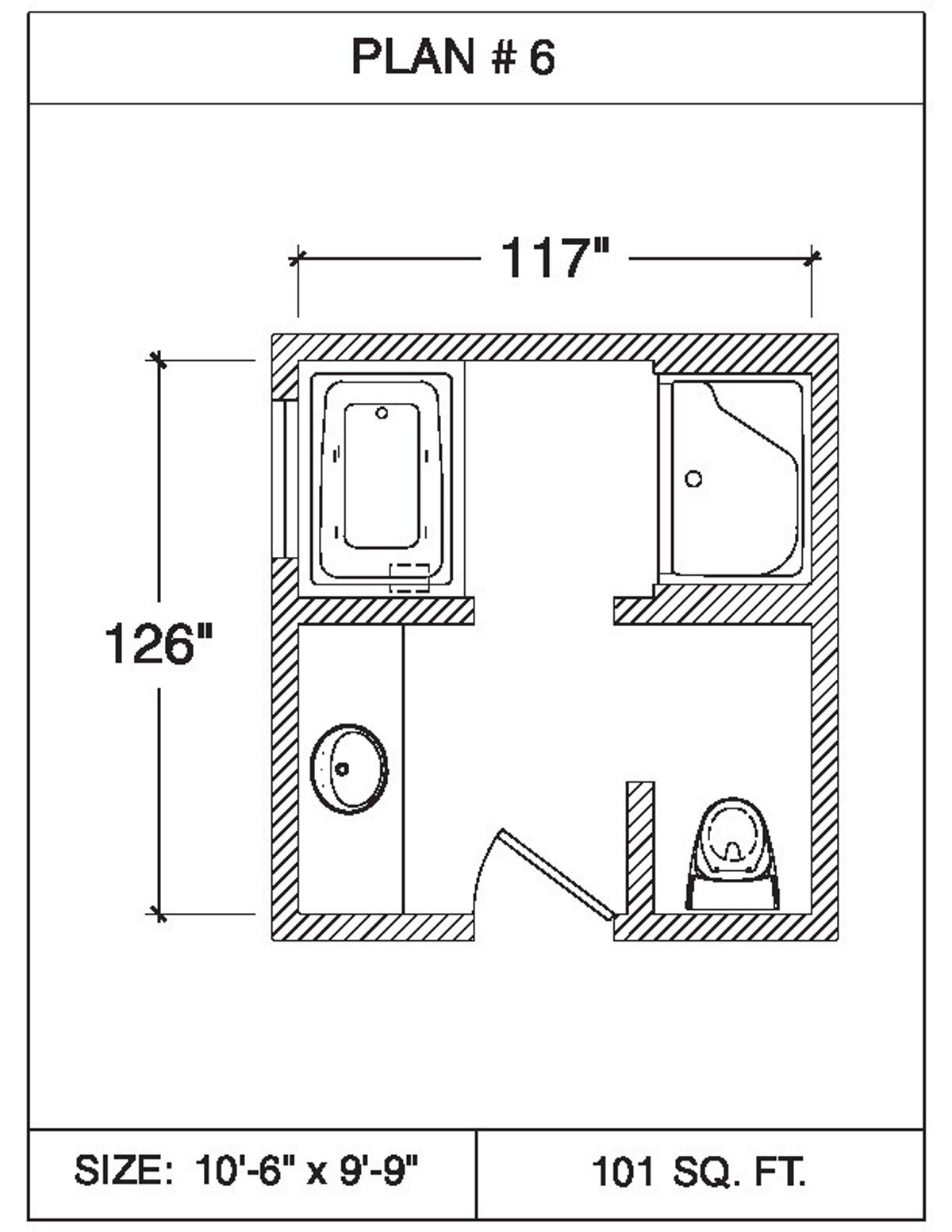 101 Floor Plans Tempzone Cables With Strip Bathroom - Plan 6. 55 sq.ft ...