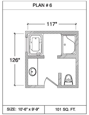 101 Floor Plans Tempzone Cables With Strip Bathroom - Plan 6. 55 sq.ft ...