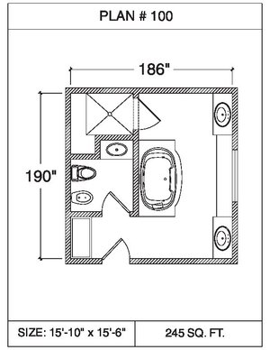 101 Floor Plans Tempzone Cables With Strip Bathroom - Plan 100. 129 sq ...