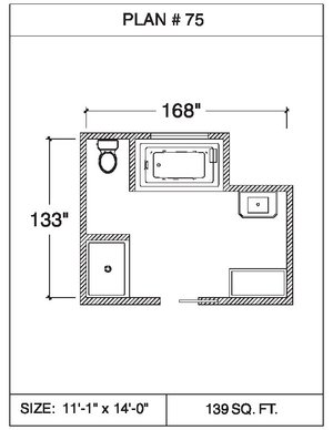 101 Floor Plans Tempzone Cables With Strip Bathroom - Plan 75. 75 sq.ft ...