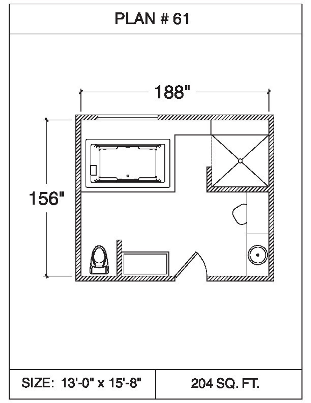 101 Floor Plans Tempzone Cables With Strip Bathroom - Plan 61. 94 sq.ft ...