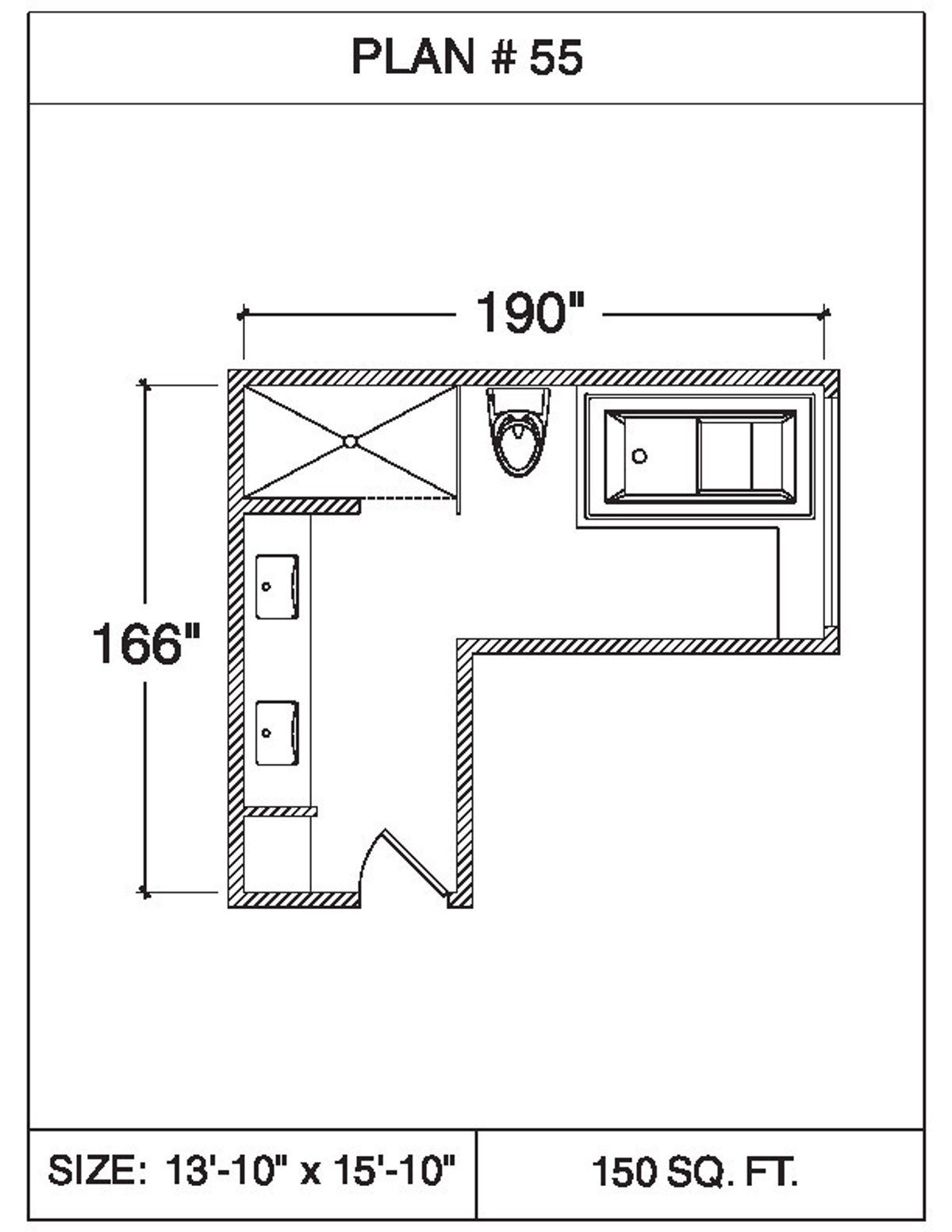 101 Floor Plans Tempzone Cables With Strip Bathroom - Plan 55. 65 sq.ft ...