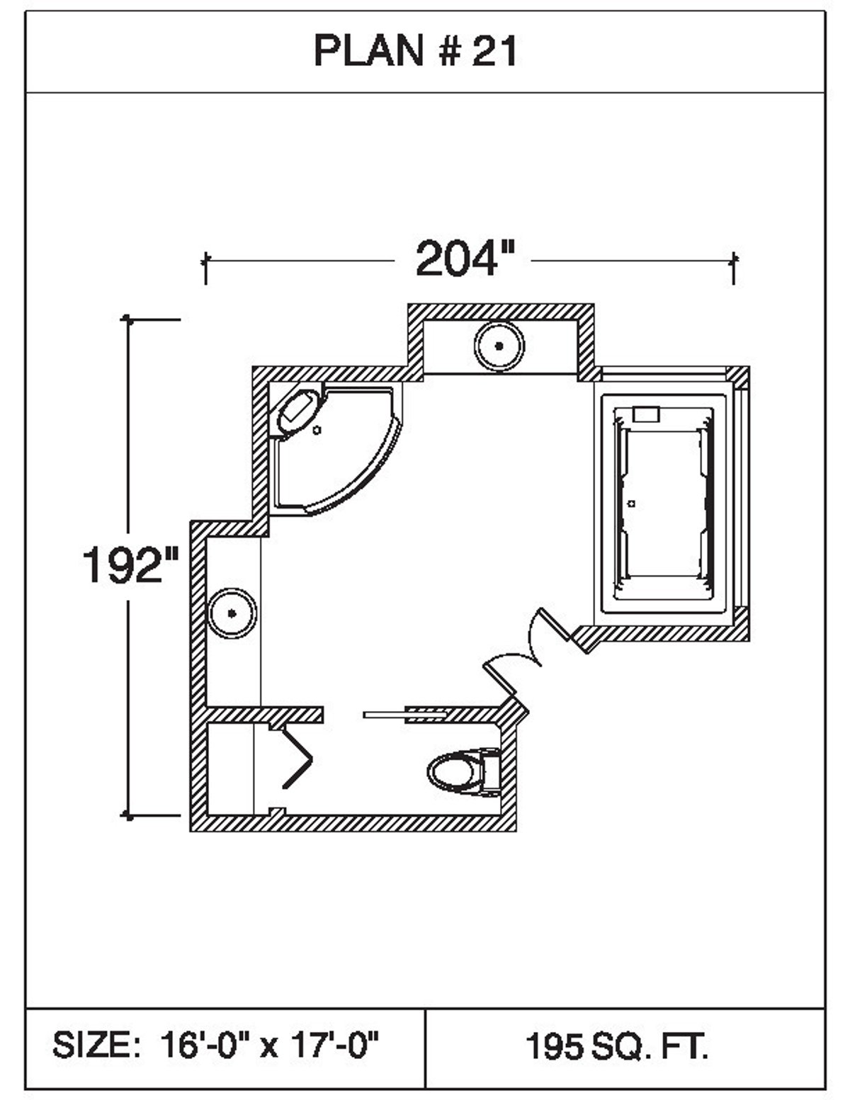 101 Floor Plans Tempzone Cables With Strip Bathroom - Plan 21. 108 sq ...