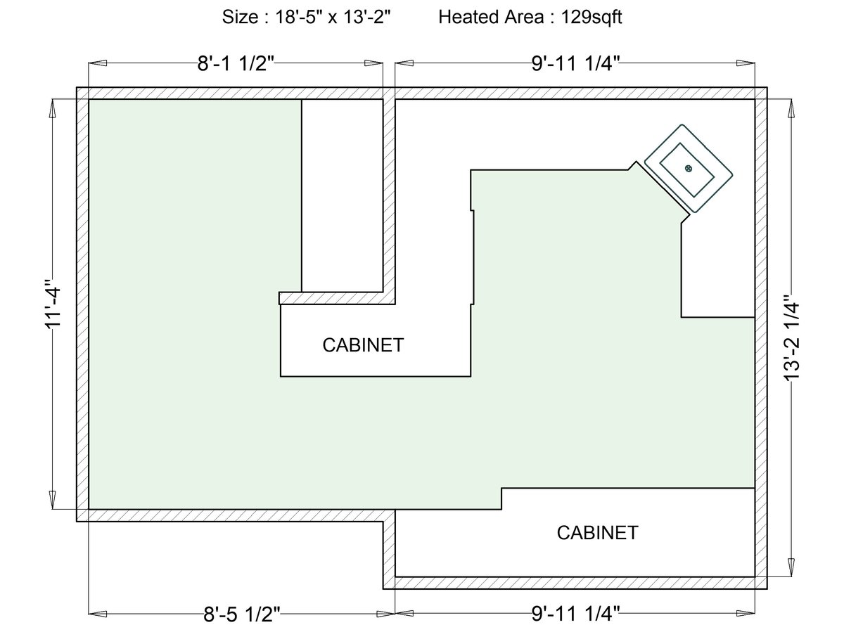 Medium G Shaped Peninsula Kitchen 2. 129 sq.ft. with TempZone Floor ...