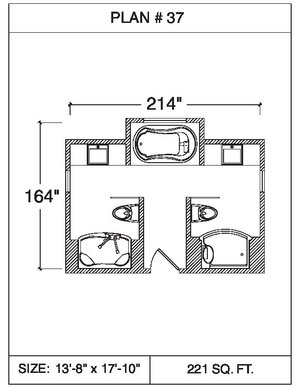 101 Floor Plans Tempzone Cables With Strip Bathroom - Plan 37. 108 sq ...
