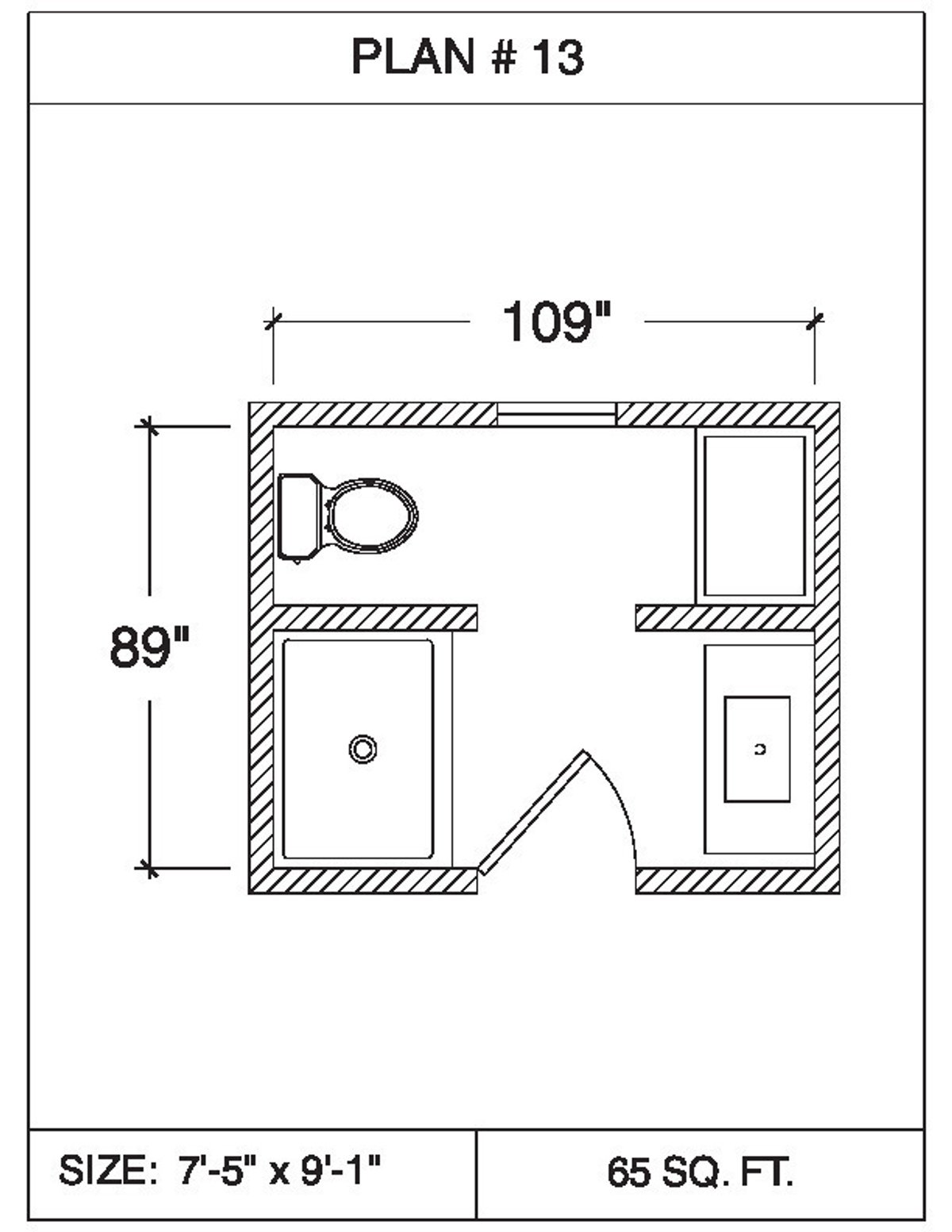 101 Floor Plans Tempzone Cables With Strip Bathroom - Plan 13. 38 sq.ft ...