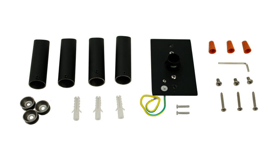 Round Black Towel Warmer Hardware Kit (Malta)