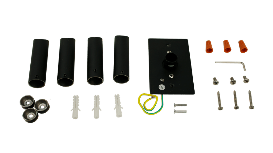 Round Black Towel Warmer Hardware Kit (Malta)