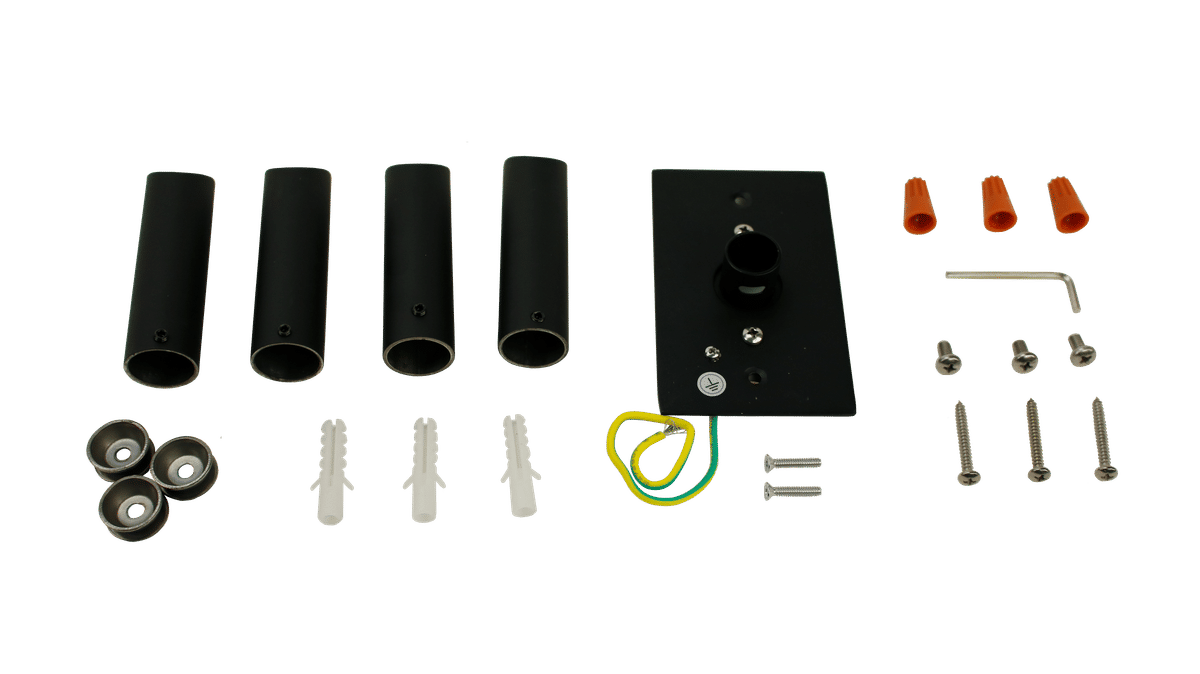 Round Black Towel Warmer Hardware Kit (Malta)