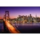 San Francisco Skyline w Bay Bridge at night