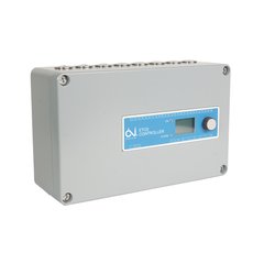 Snow and Ice Melt Control Economy SCE-120 controller with an ETO2 faceplate, display screen, and indicator lights for a snow melting system.