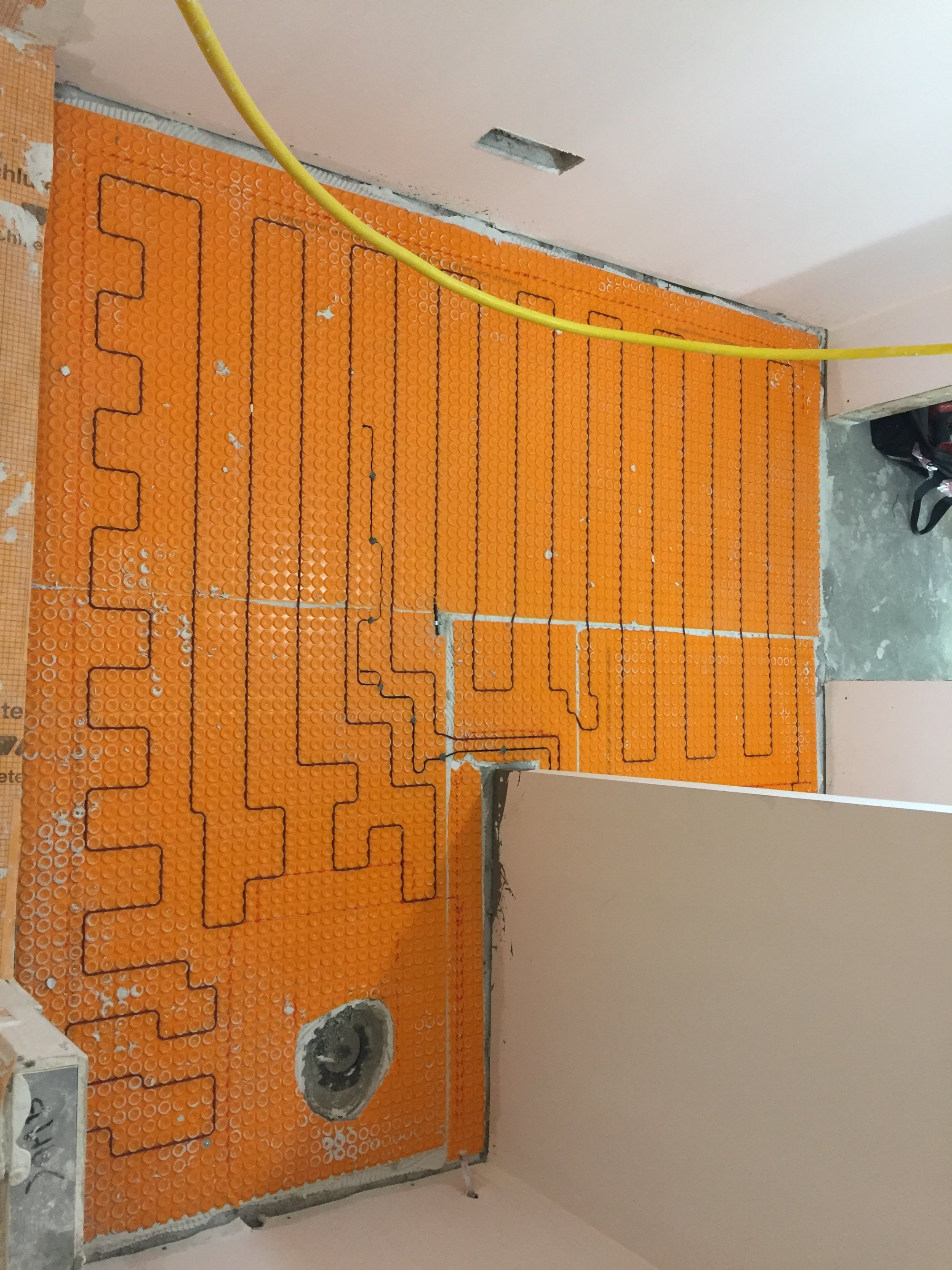 Schluter Membrane with TempZone Cable Bathroom Install