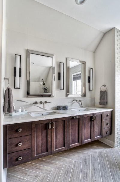Princeton Elegance: A Master Bathroom Retreat Featuring Sierra Towel Warmers and Radiant Floor Heating