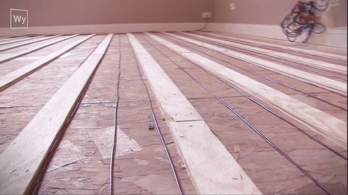screenshot of nailed-down hardwood floor installation with TZ cable