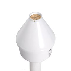 Value snow and ice melt control sensor head with a gold-toned moisture sensing plate and white conical housing.