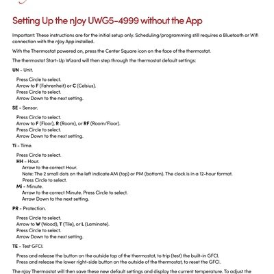 Setting Up the nJoy UWG5-4999 without an App (English)