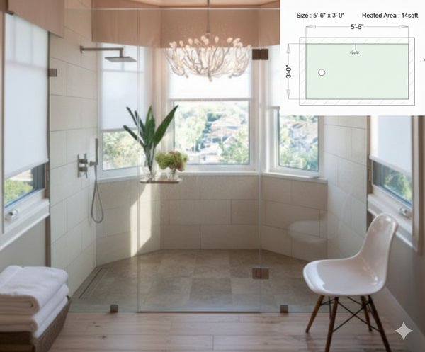 Shower with floor heating Smart Plan
