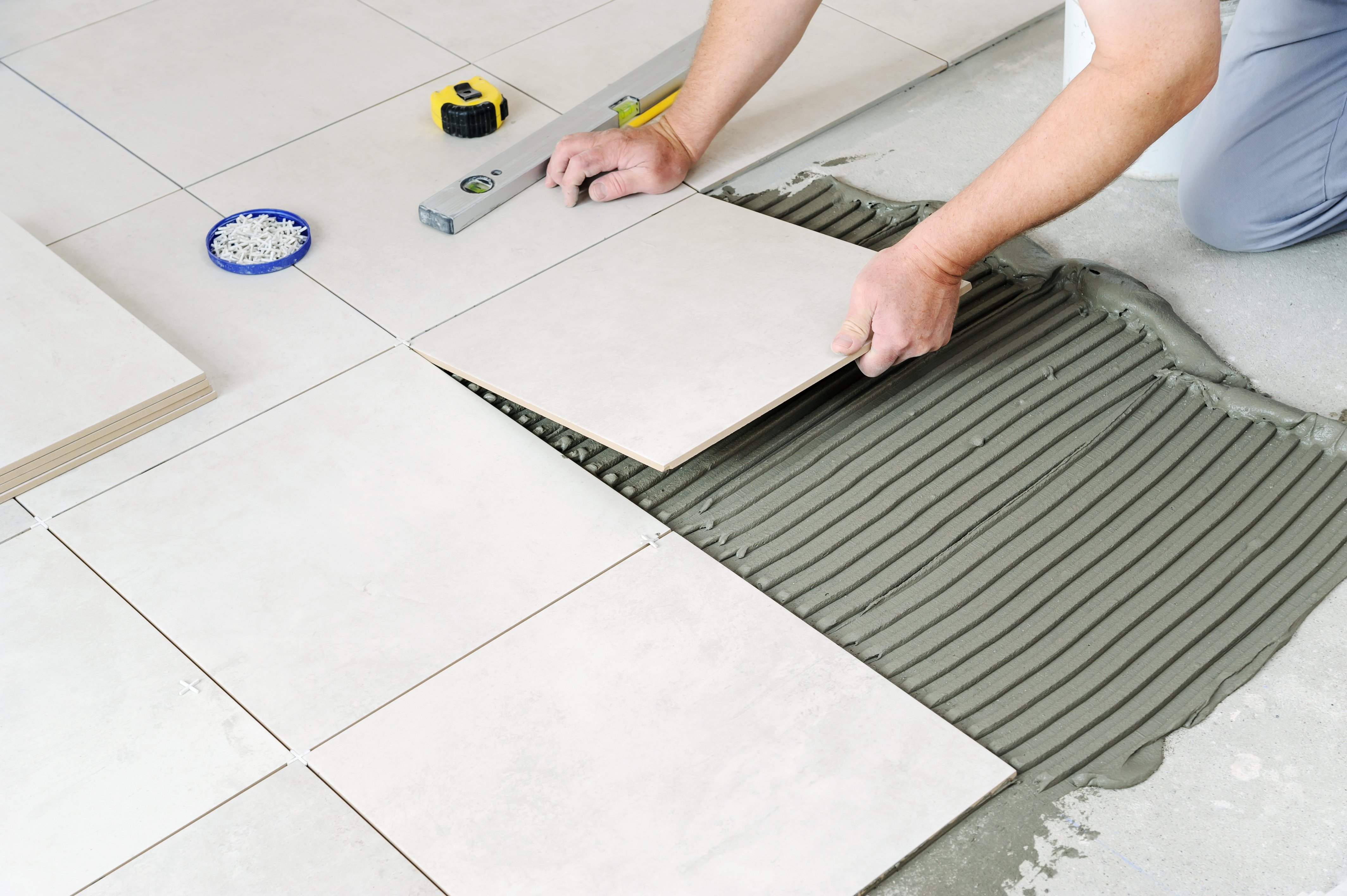 Tile White Installation thinset