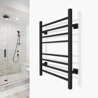Sierra Black Towel Warmer Landing Page Image on Wall Square