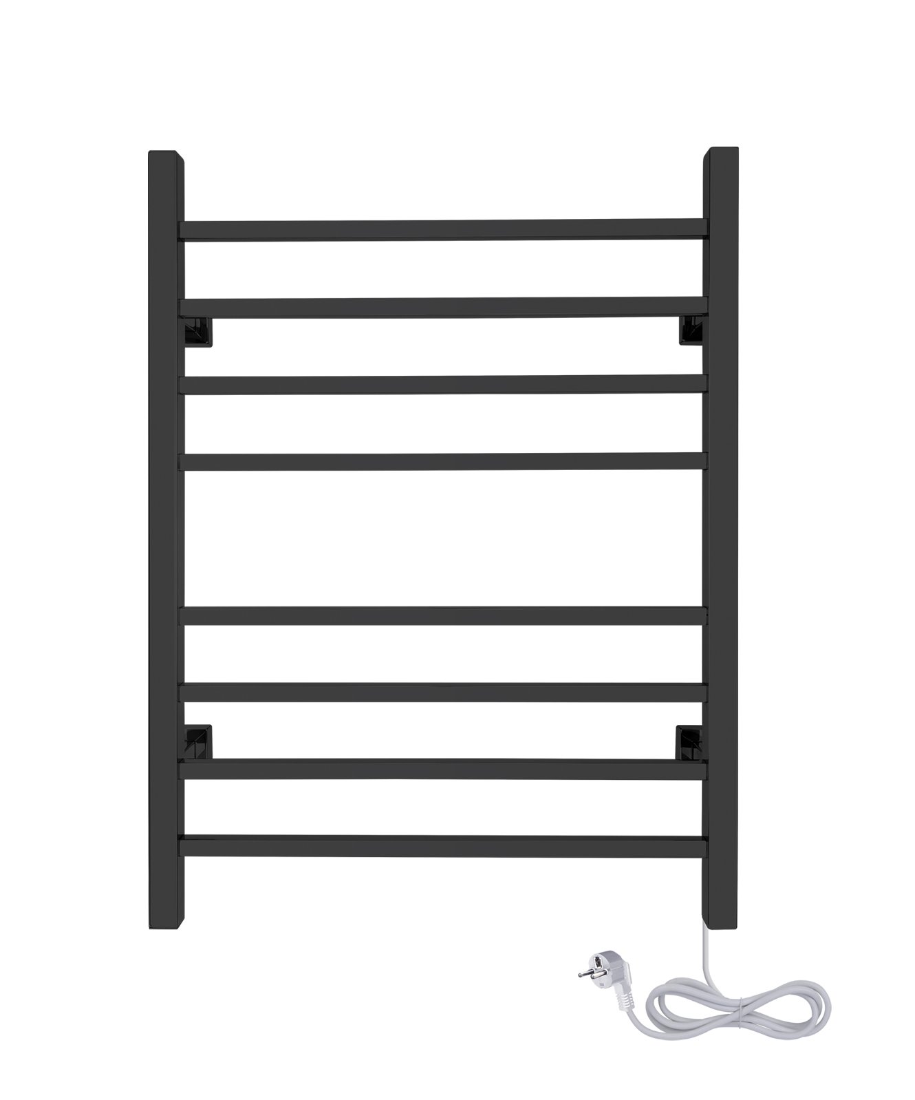 Sierra Towel Warmer, Black, Dual Connection, 8 Bars