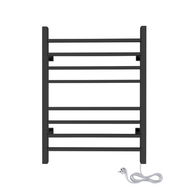 Sierra Towel Warmer, Black, Dual Connection, 8 Bars