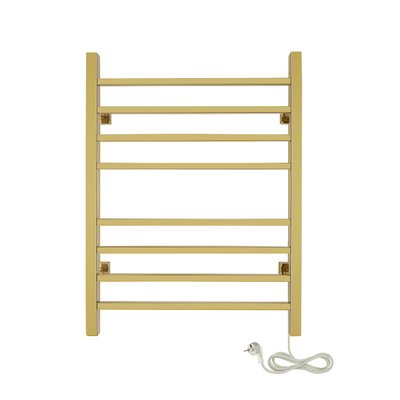 Sierra Towel Warmer (Europe), Polished Gold, Dual Connection, 8 Bars TWE-SR08GS-HP