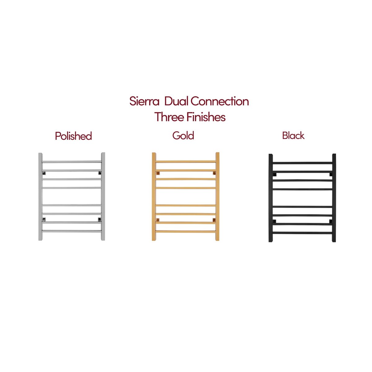 Sierra Towel Warmer: Versatile Dual Connection Bathroom Heating