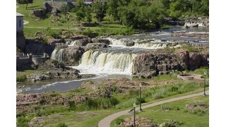 Sioux Falls SD landmark waterfall