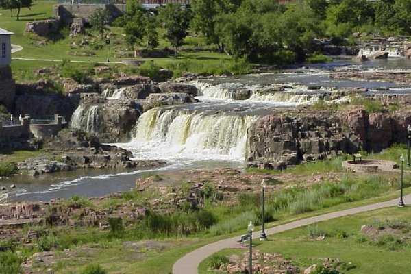 Sioux Falls SD landmark waterfall