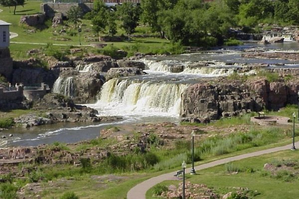 Sioux Falls SD landmark waterfall