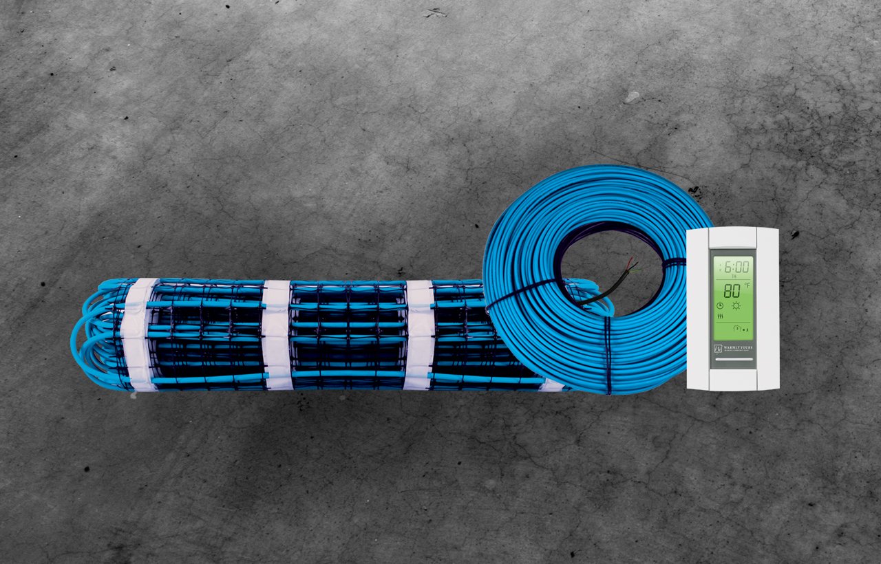 Slab Heat Cable and Mat with Thermostat